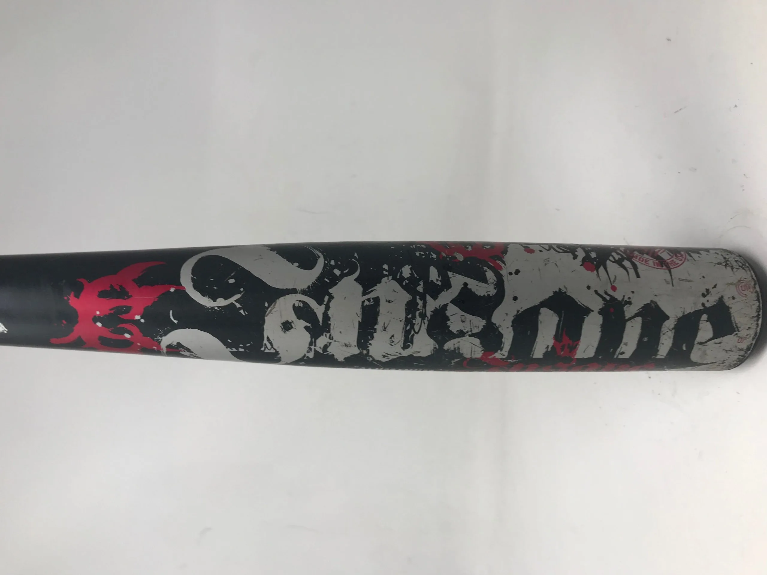 Used DeMarini Insane INC14 33/30 BBCOR Baseball Bat 2 5/8" Gray/Silver/Red 2 Used DeMarini Insane INC14 33/30 BBCOR Baseball Bat 2 5/8" Gray/Silver/Red - Image 2