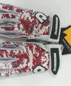New DeMarini WTA6350SCL Adult Batting Glove Large Gray/Red/White