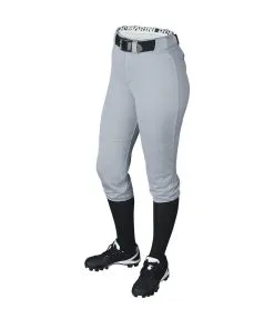 New DeMarini Women's Standard Fierce Belted Pant Softball Large Gray