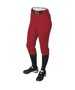 New DeMarini Women's Standard Fierce Belted Pant Softball Large Red