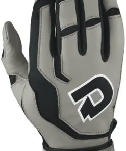 New DeMarini WTA6350BL Youth Batting Glove Medium Gray/Black