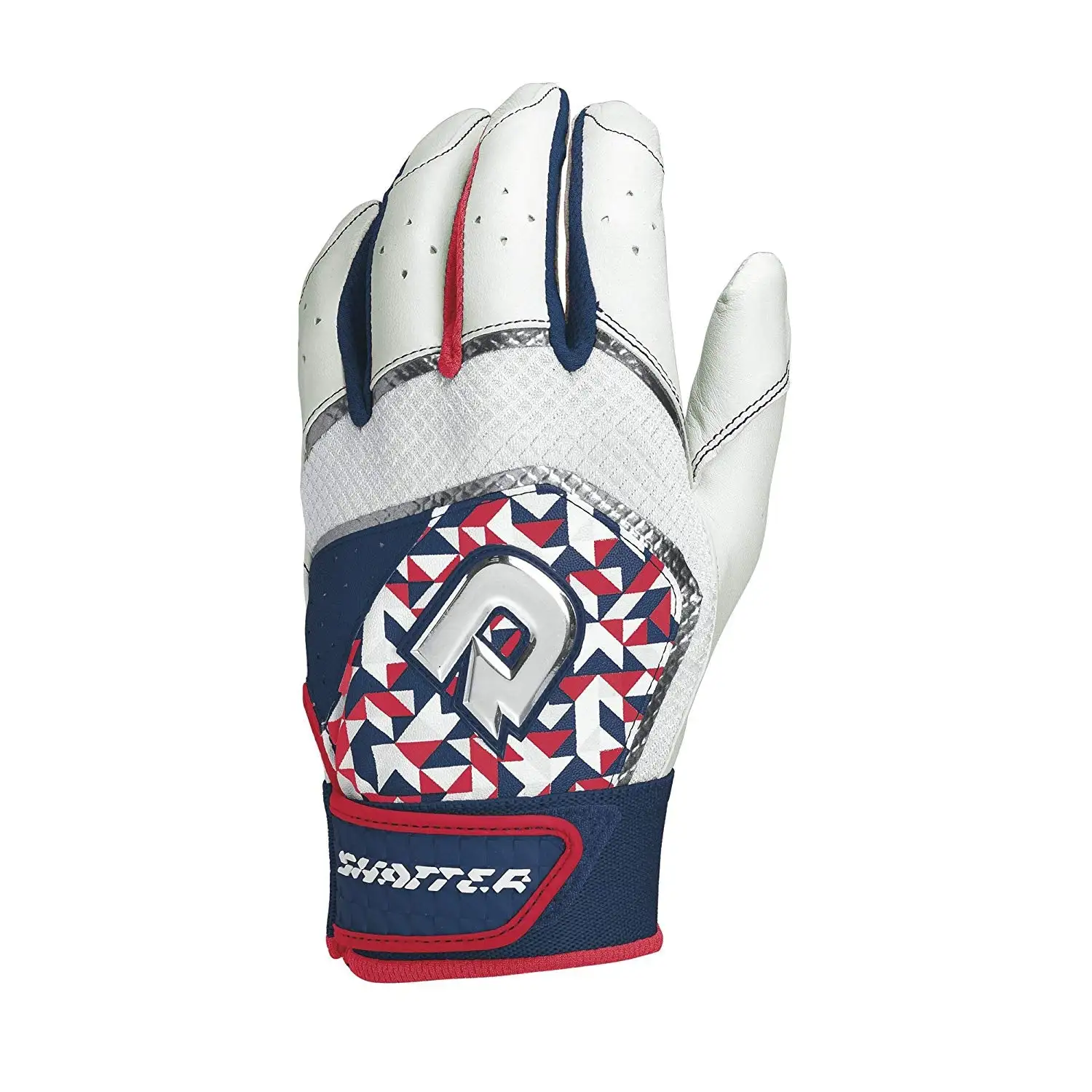 New DeMarini Shatter Batting Gloves Red/White/Navy Adult Small 1 New DeMarini Shatter Batting Gloves Red/White/Navy Adult Small